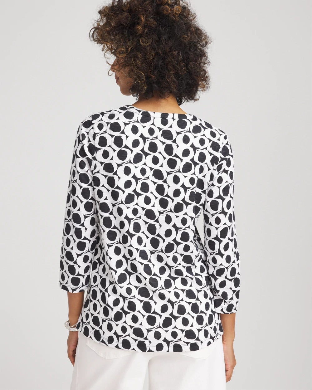 Printed Cotton Slub Henley Shirt