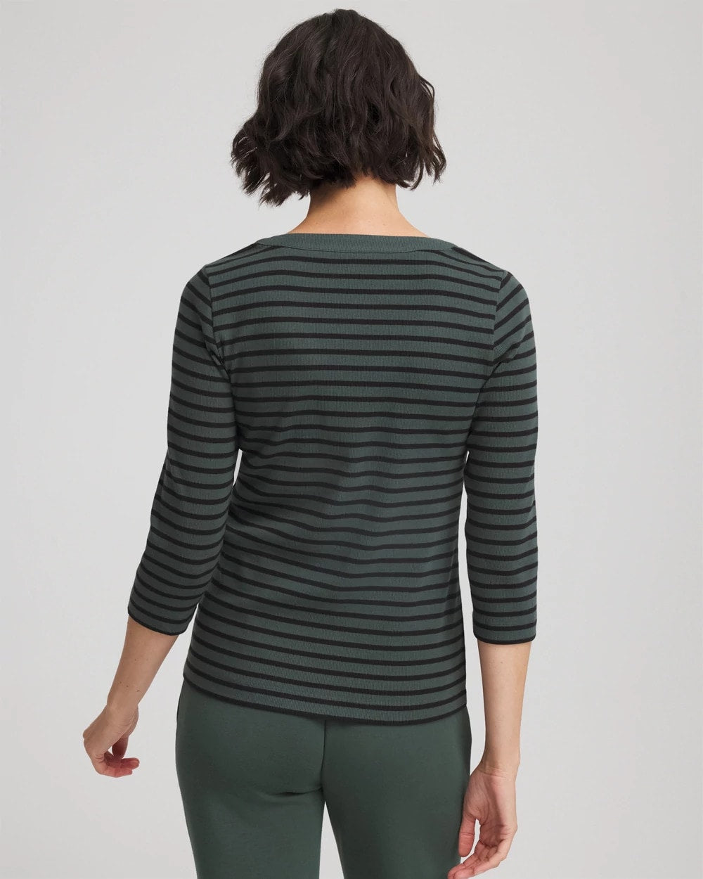 Zenergy® Ribbed Striped Henley Tee