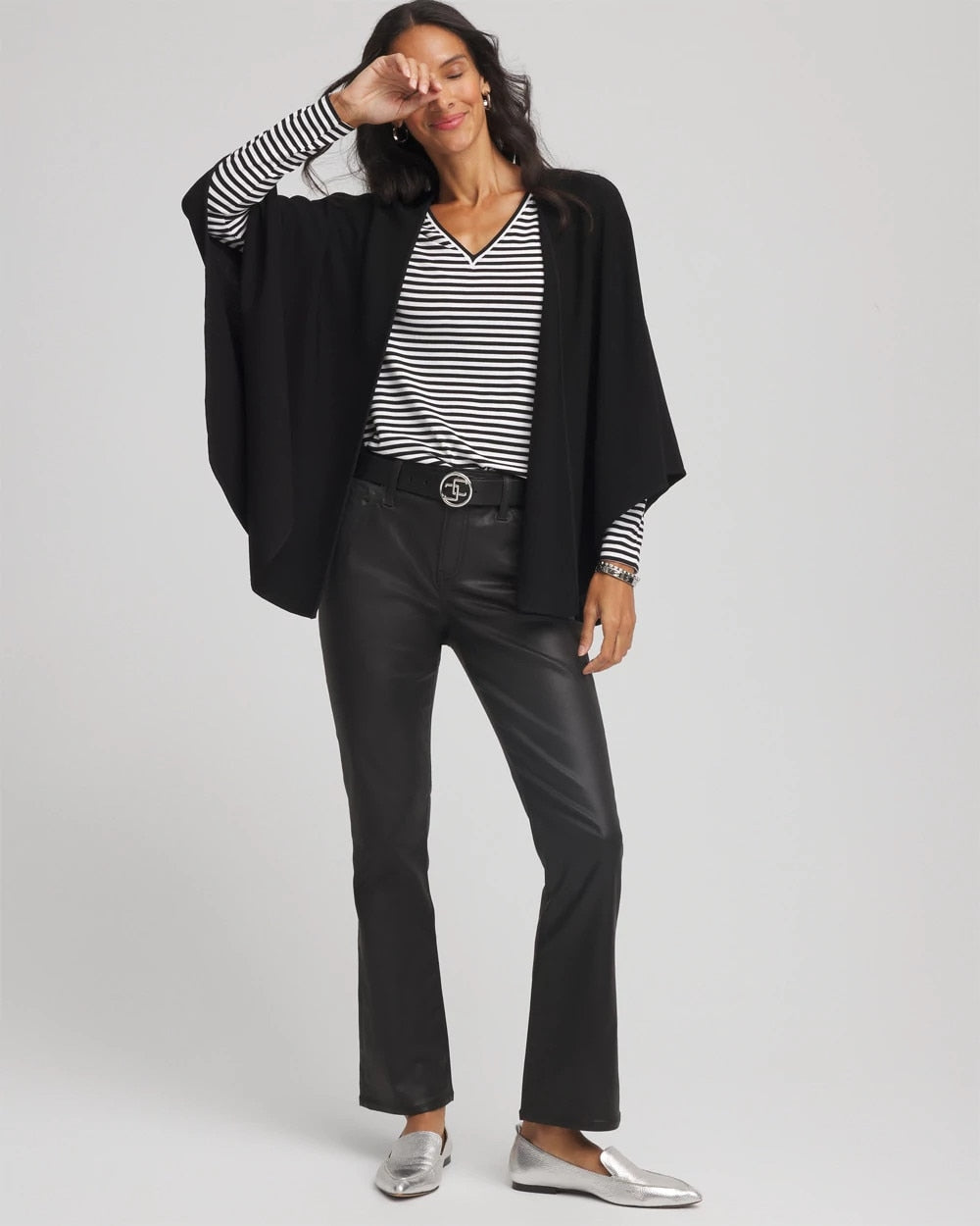 Crepe Open-Front Ruana