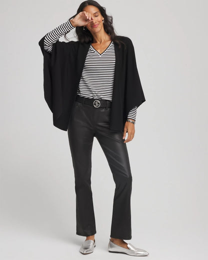Crepe Open-Front Ruana
