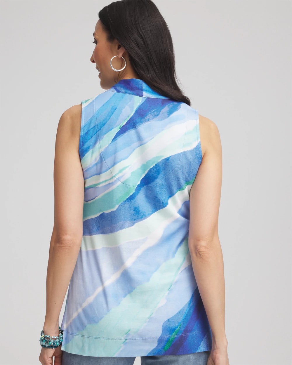 Ocean Pima Sleeveless V-Neck Tunic