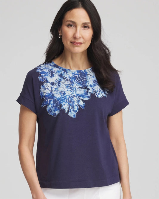 Zenergy® UPF Knit Applique Dolman Top