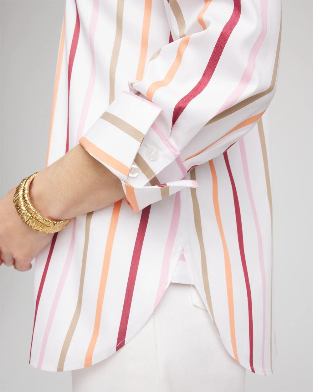 No Iron™ Striped Stretch-Sateen Shirt
