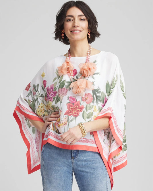 Wildflower Crepe Boatneck Poncho