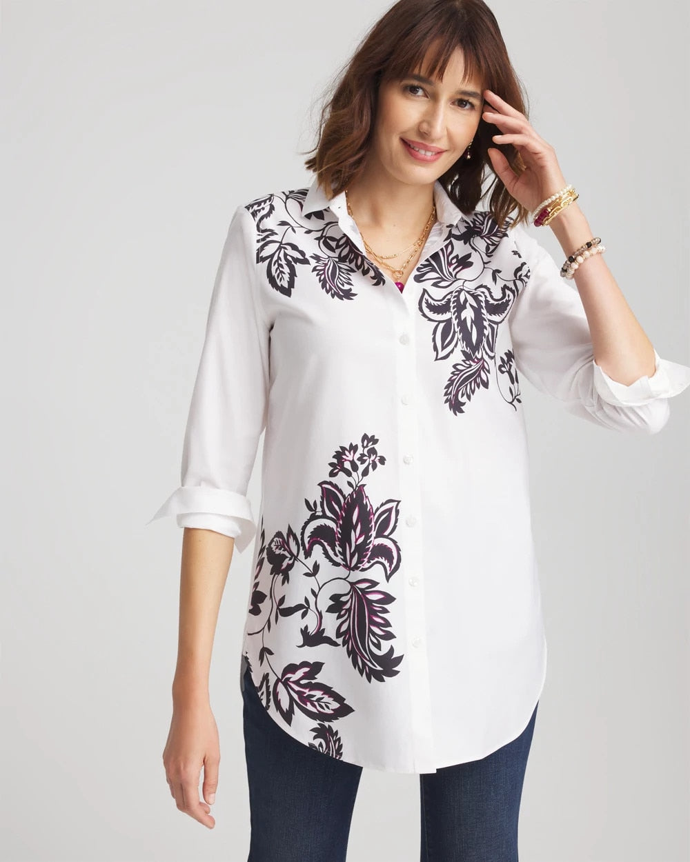 No Iron™ Floral Stretch Tunic