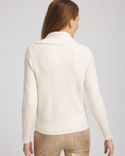 Ribbed Cowlneck Sweater
