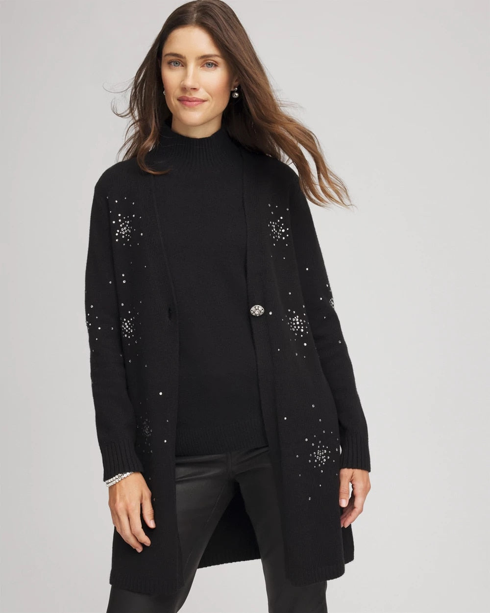 Rhinestone Embellished Cardigan