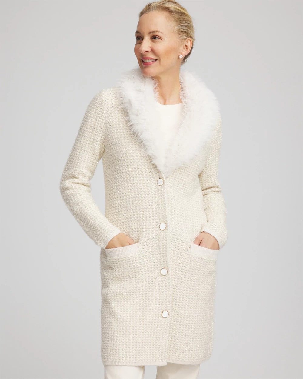 Fur Trim Cardigan