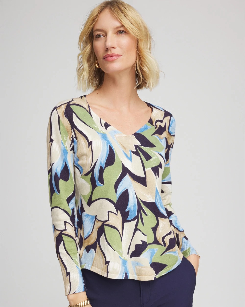 Ella Bloom V-Neck Pullover Sweater