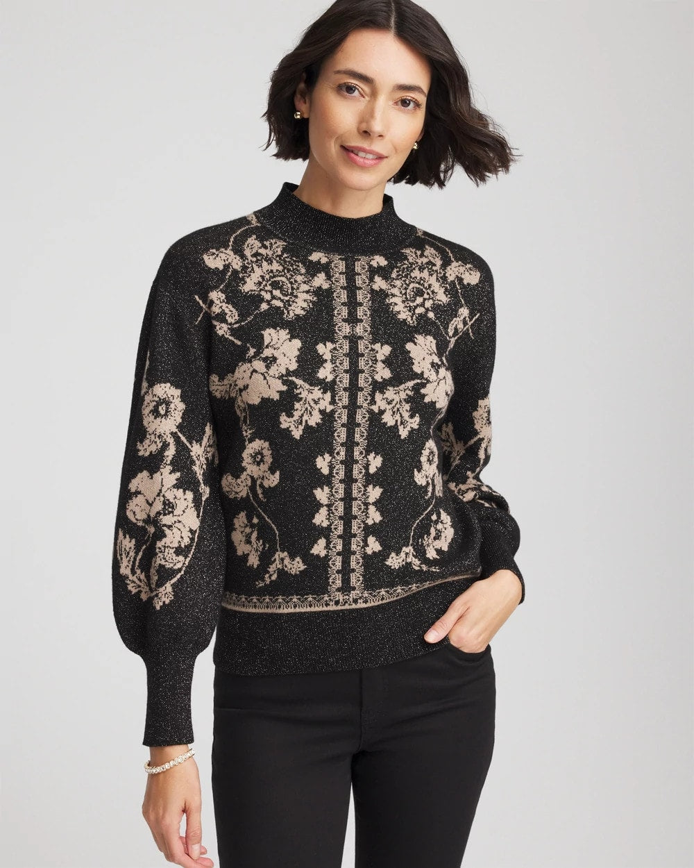 Bryne Jacquard Mockneck Pullover