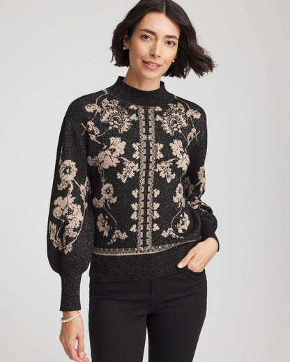 Bryne Jacquard Mockneck Pullover