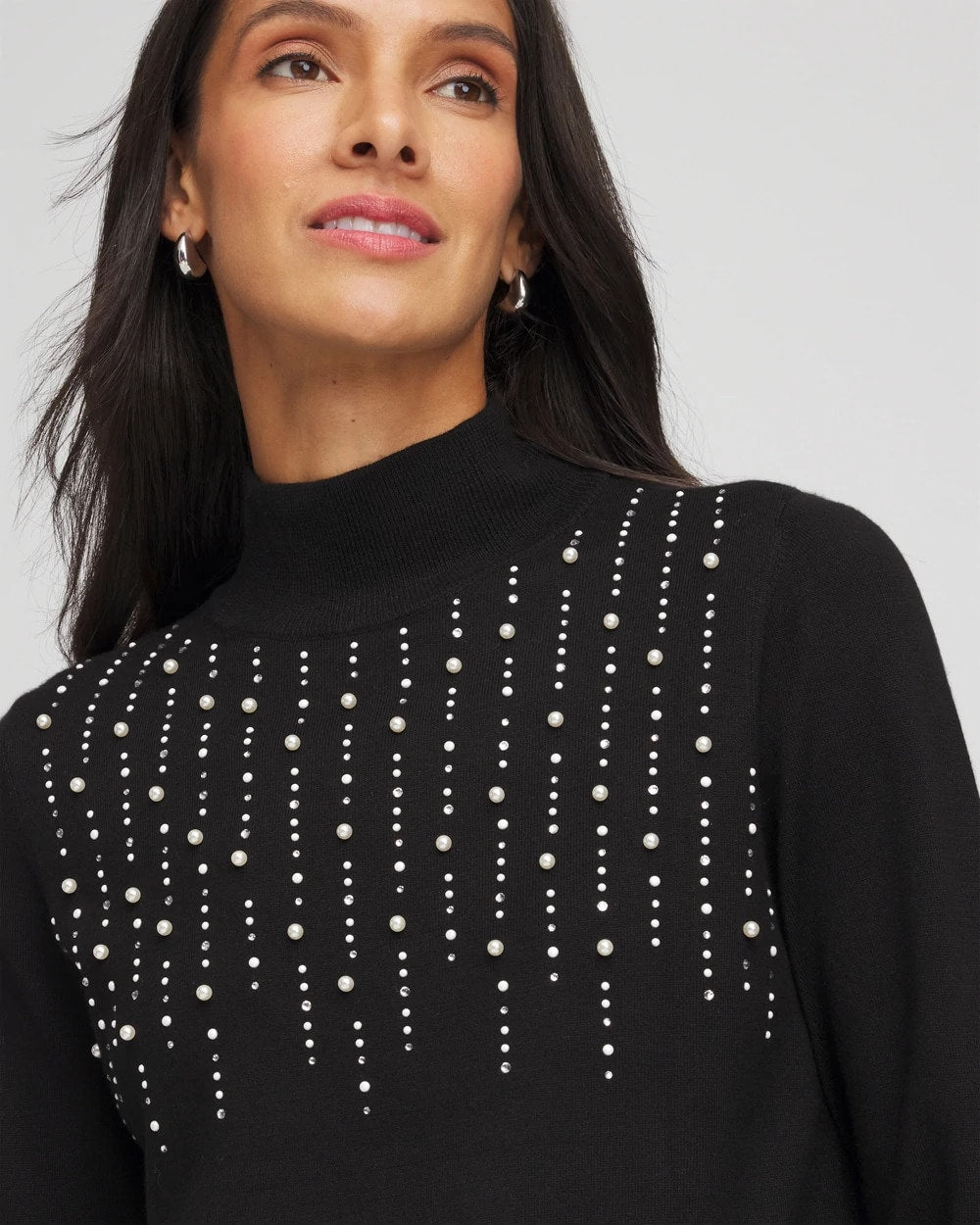 Ella Embellished Mockneck Sweater