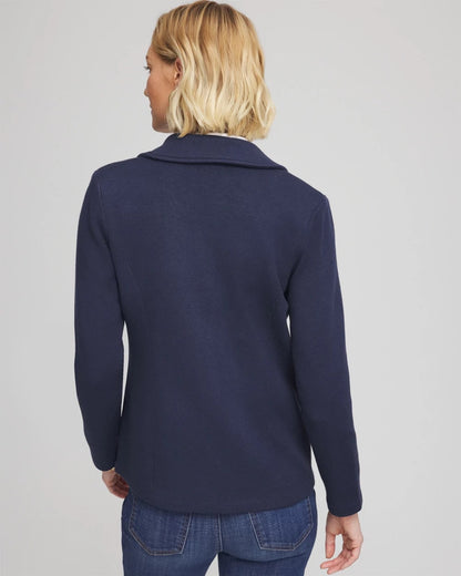 Single-Breasted Sweater Blazer
