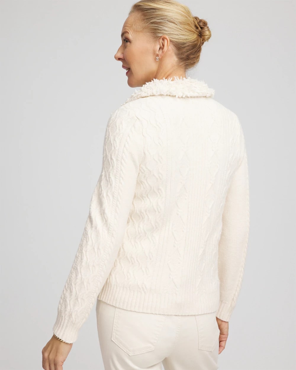 Fur Trim Moto Cardigan