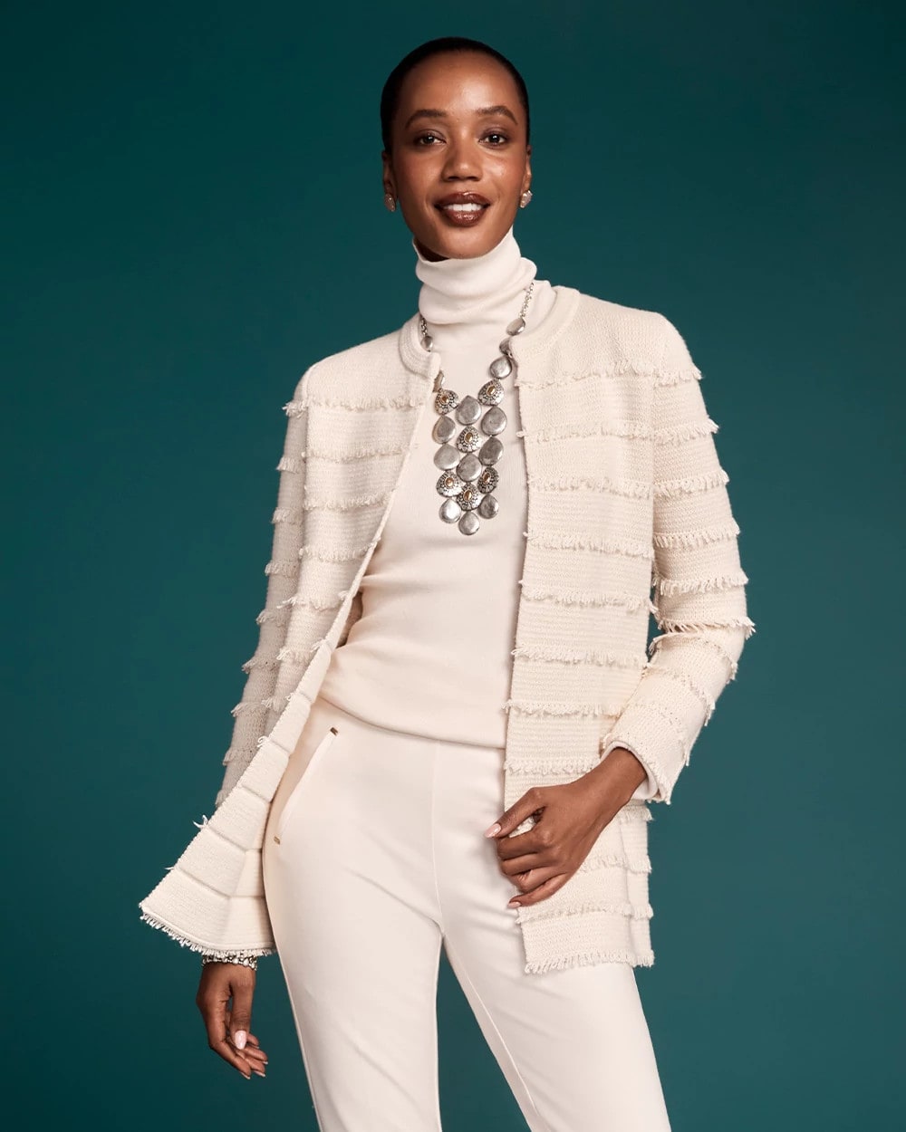 Fringe Ottoman Knit Cardigan