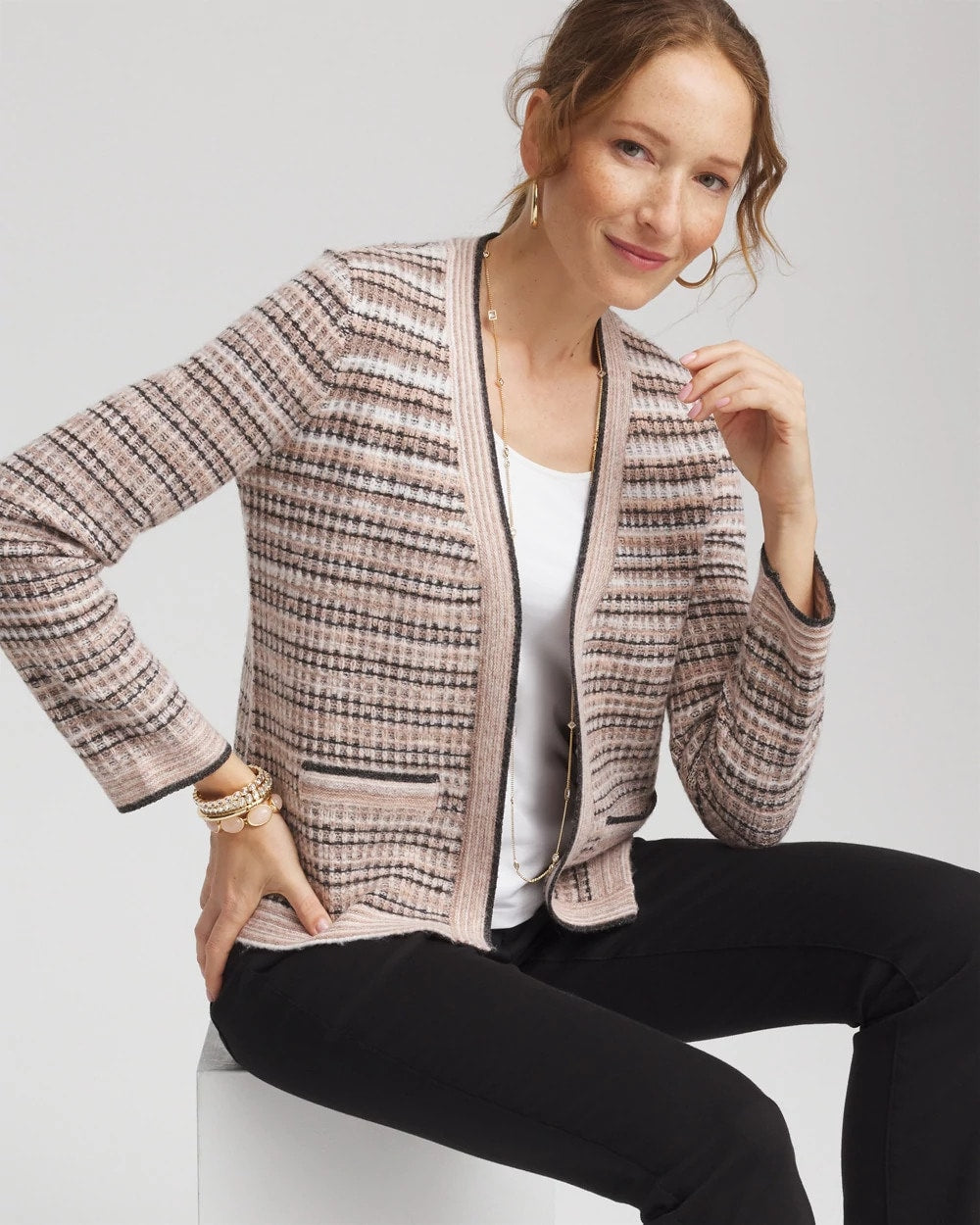 Sunset Abstract Sweater Jacket