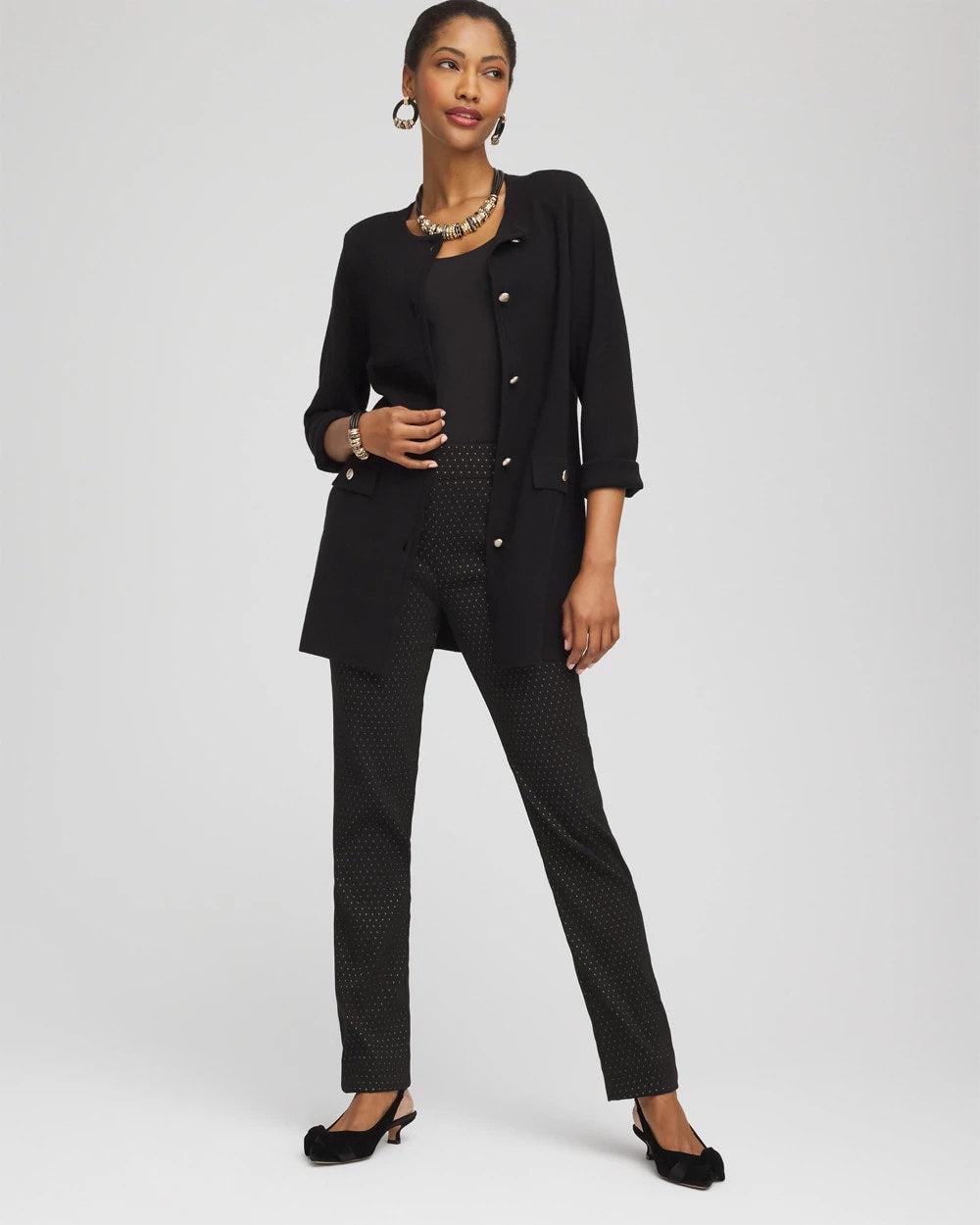 Button-Down Crewneck Coatigan