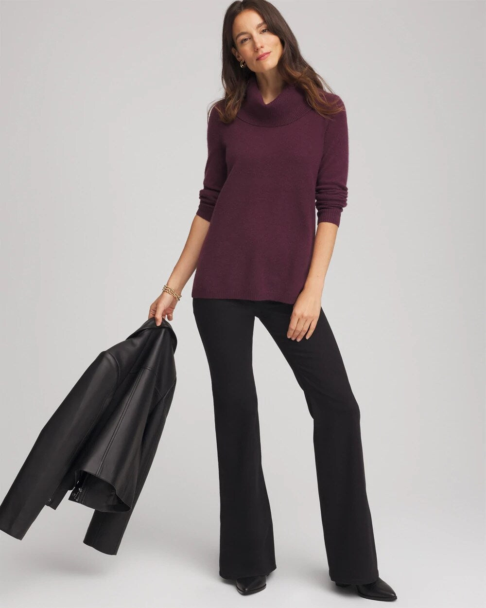 Cowlneck Cashmere Pullover Tunic