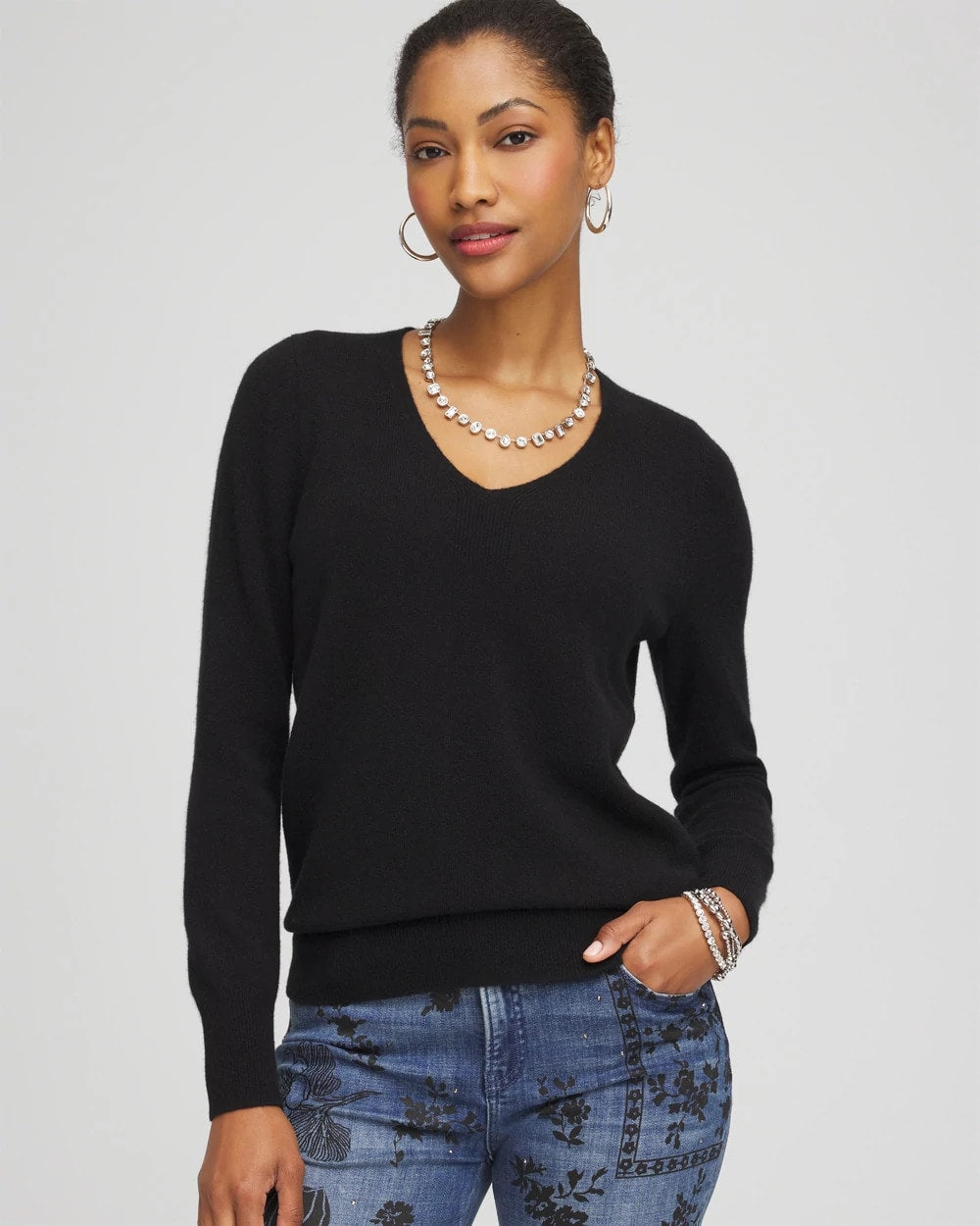 Relaxed V-Neck Cashmere Sweater