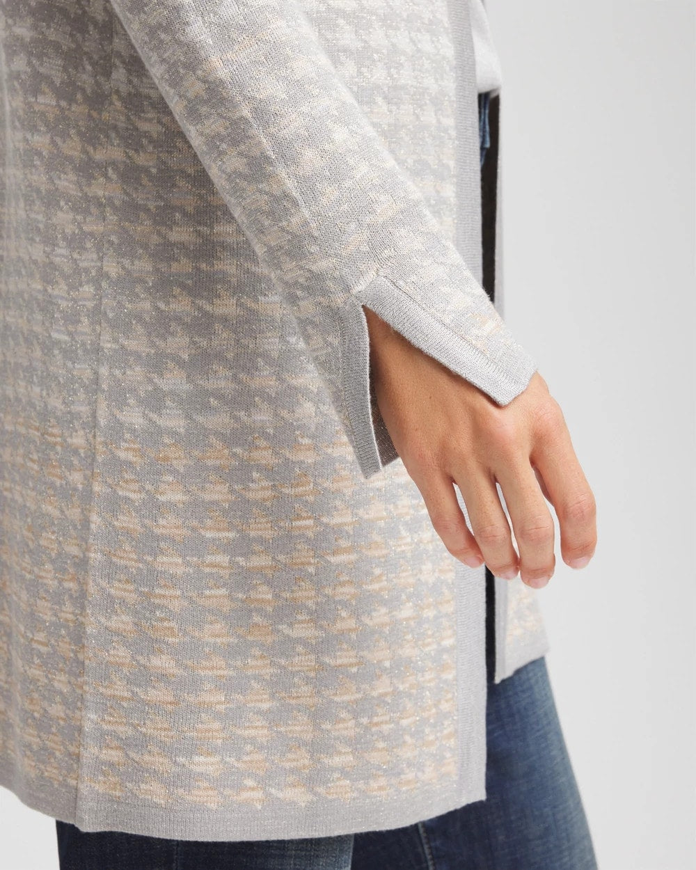 Metallic Herringbone Cardigan