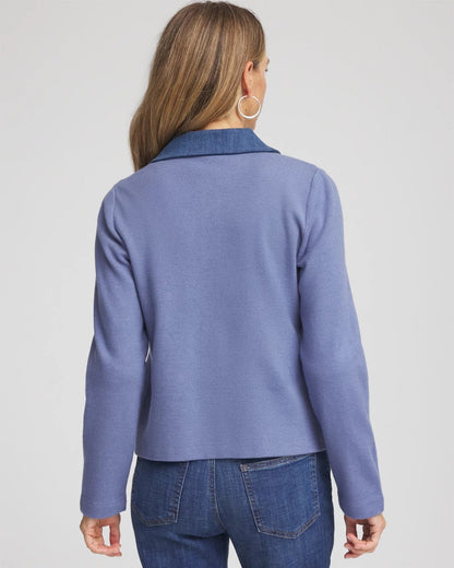 Denim Colorblock Marl Shirt Jacket