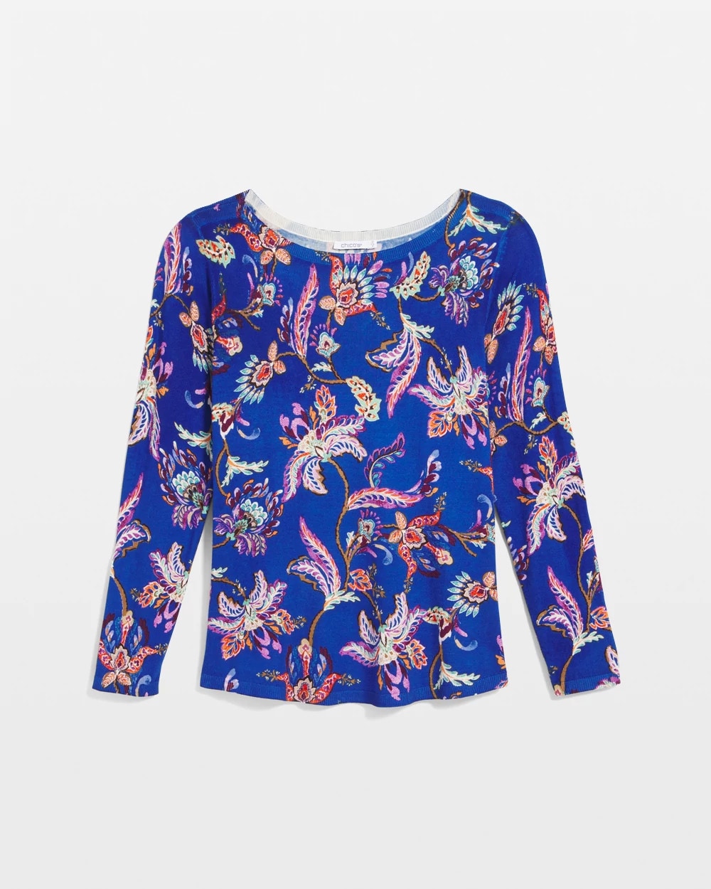 Ella Boatneck Printed Pullover Sweater