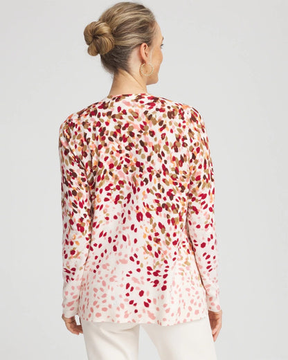 Ombré Printed V-Neck Cardigan