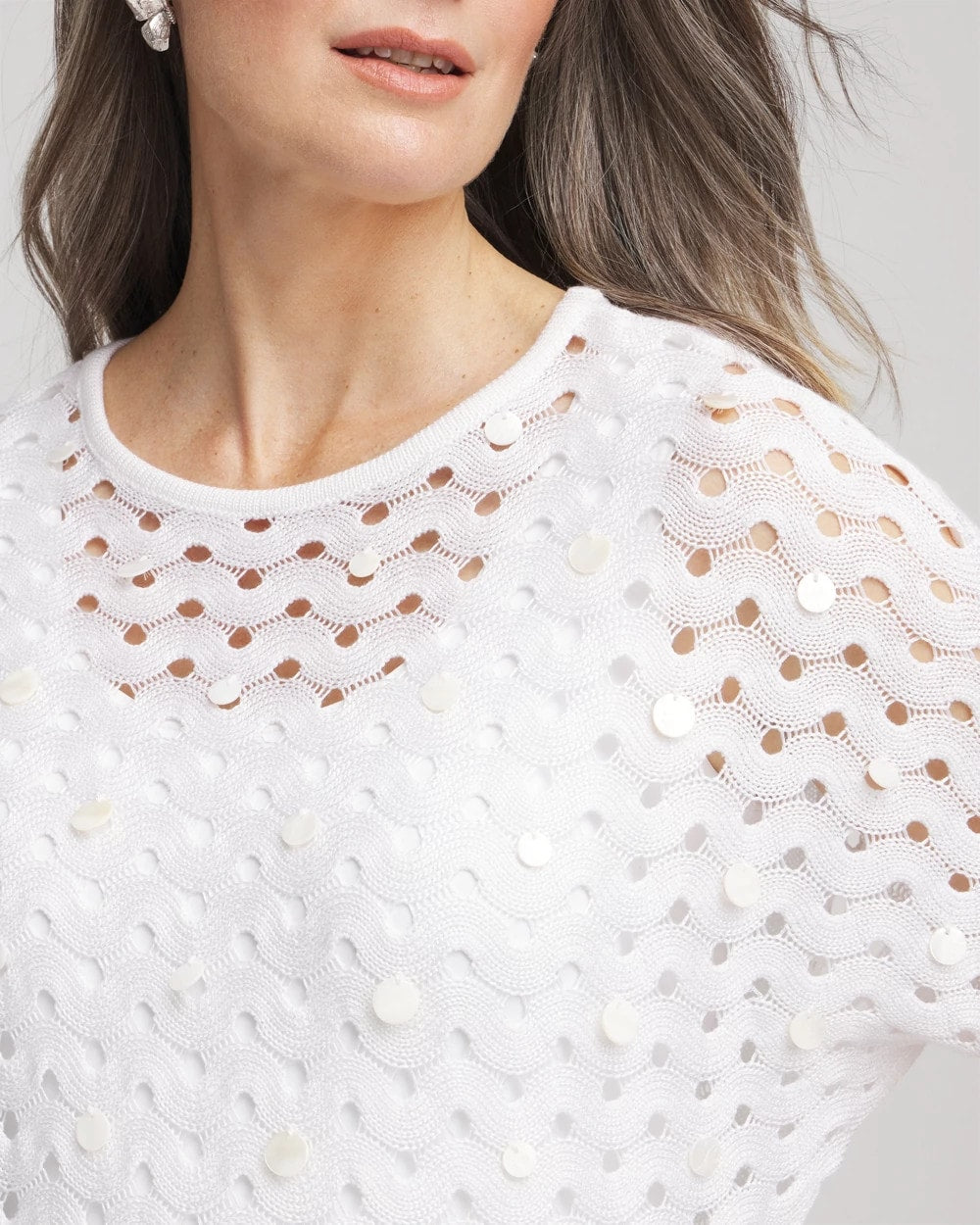 Dolman Pointelle Sweater