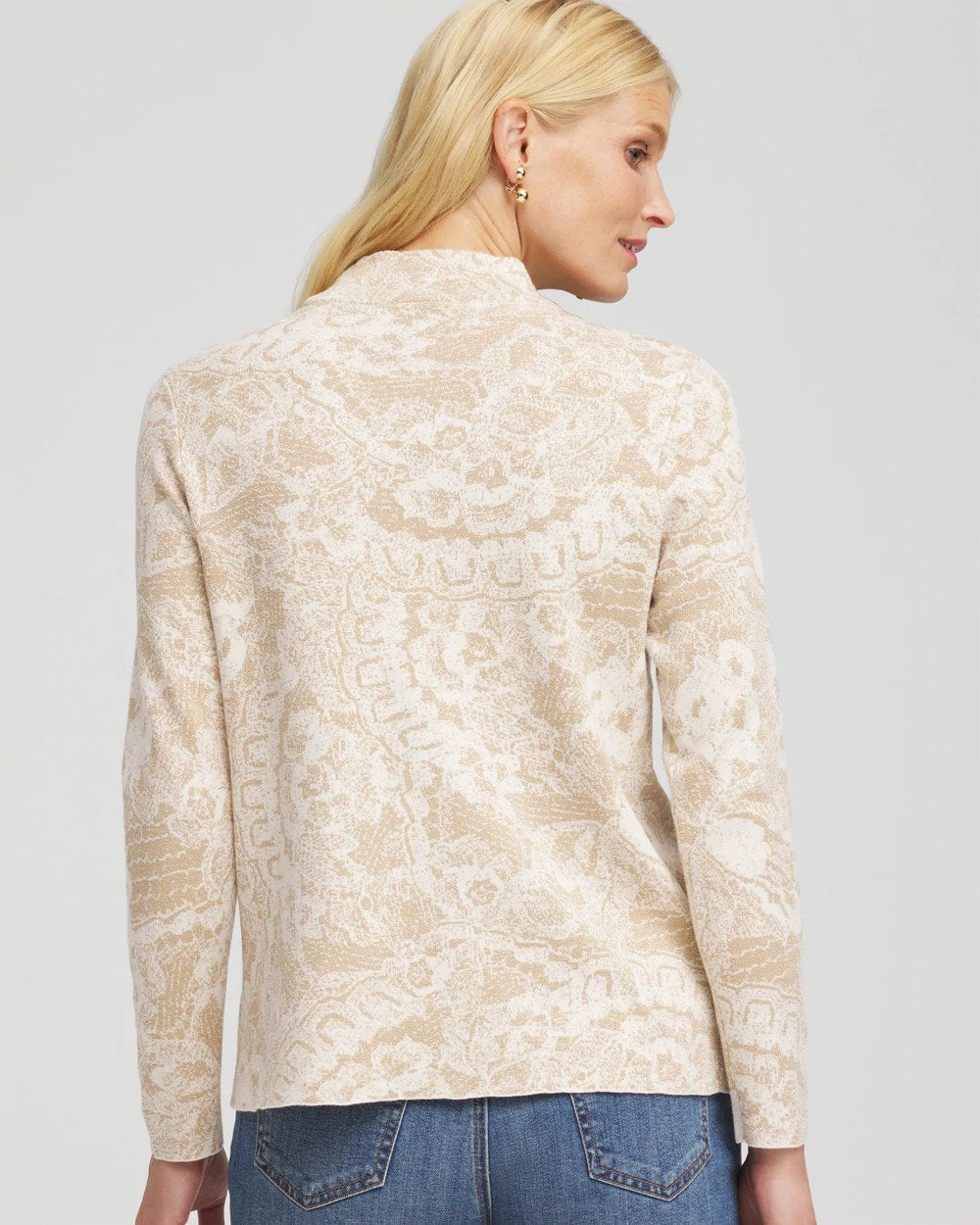 Ella Jacquard Mockneck Sweater