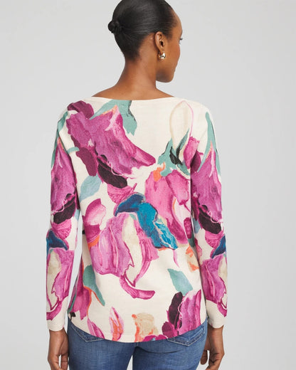 Ella Boatneck Watercolor Pullover Sweater