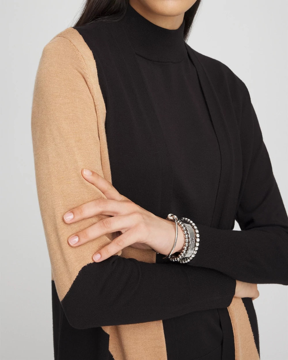 Intarsia Colorblock Cardigan