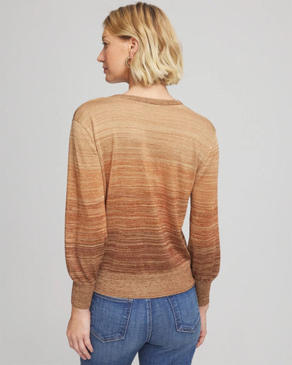 Ombre Metallic Pullover Sweater