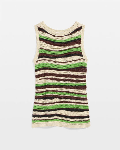 Contemporary Striped Sweater Tank