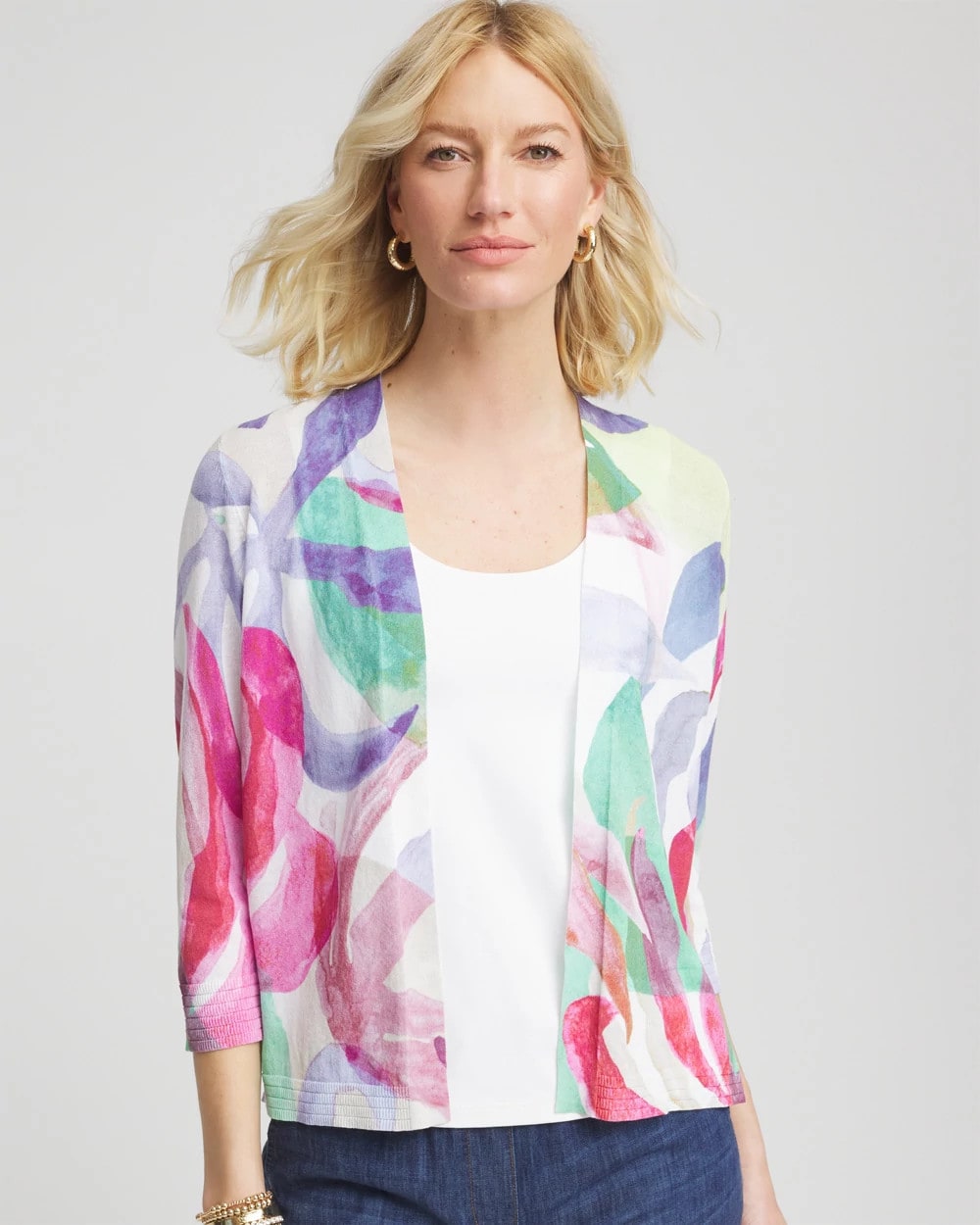 Summer Romance Watercolor Cardigan