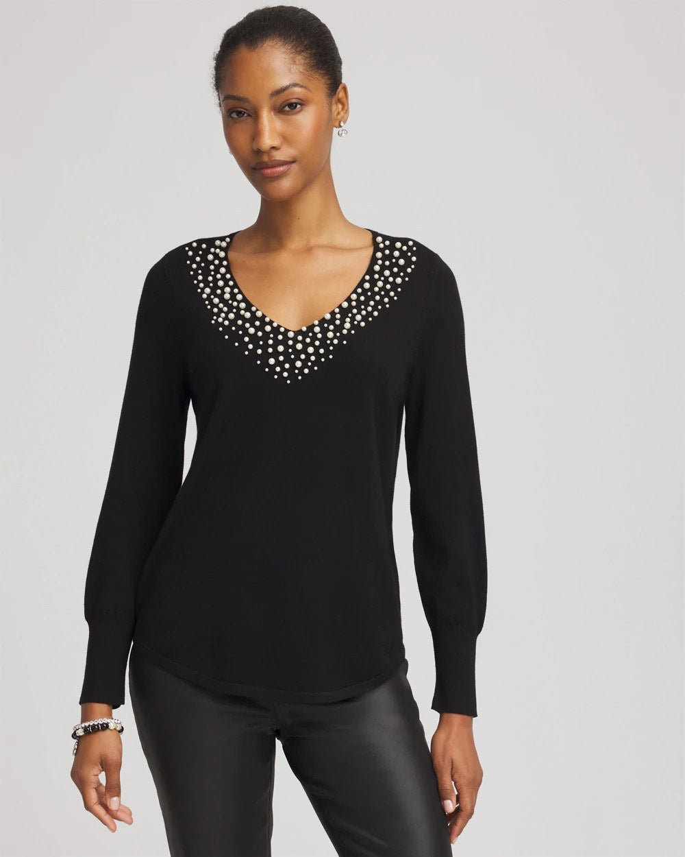 Ella Embellished V-Neck Sweater