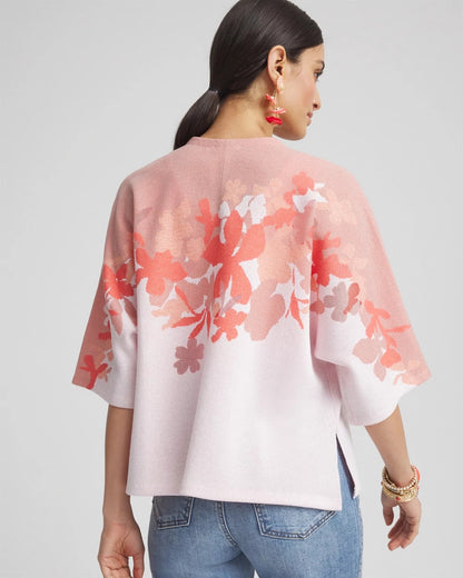 Jacquard Kimono-Style Cardigan
