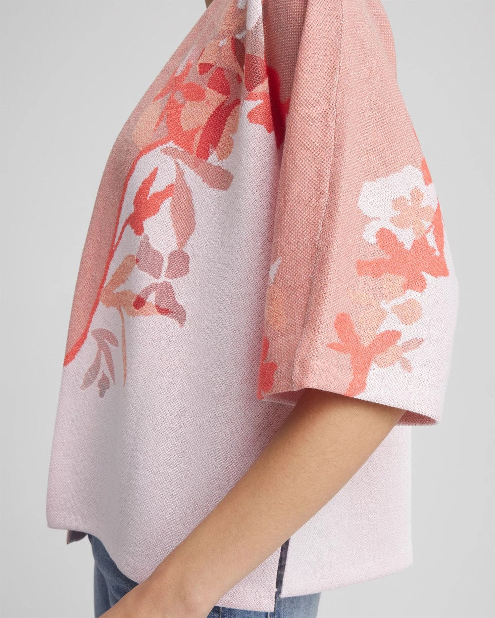Jacquard Kimono-Style Cardigan