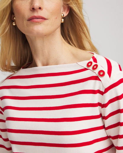 Bateau Neck Stripe Top