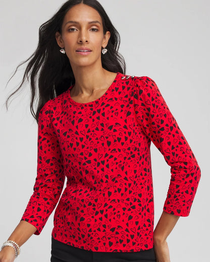 Lover Girl Button Heart Tee
