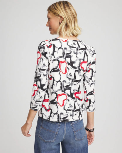Love Brush Button Heart Tee