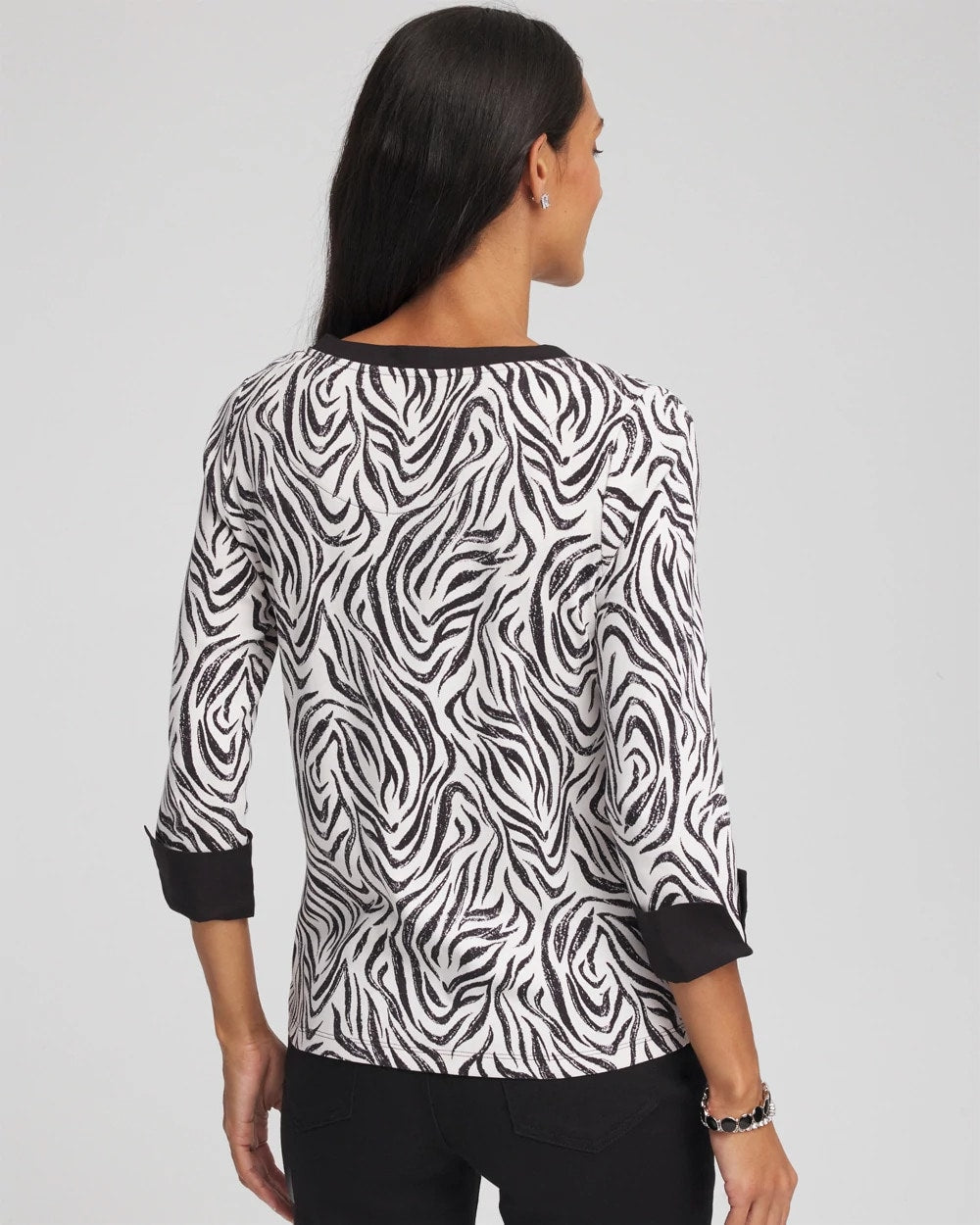 Pima Jewel Neck Contrast Tee