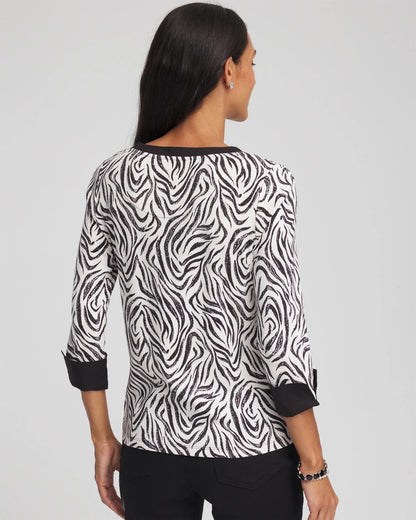 Pima Jewel Neck Contrast Tee