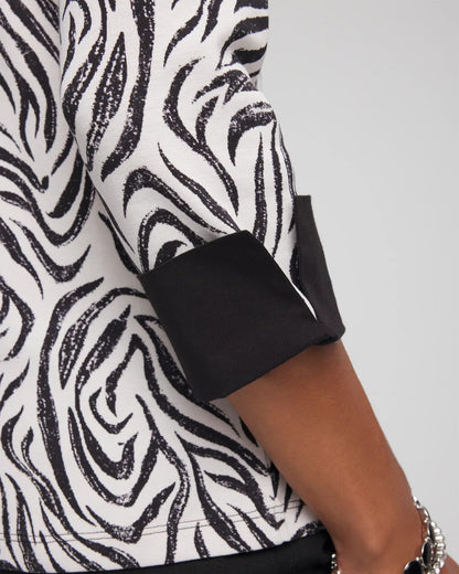 Pima Jewel Neck Contrast Tee