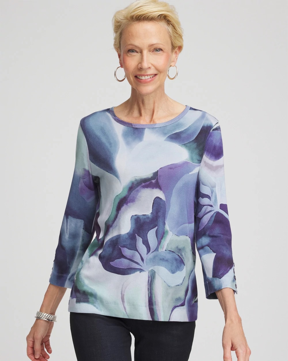 Pima Button Sleeve Tee