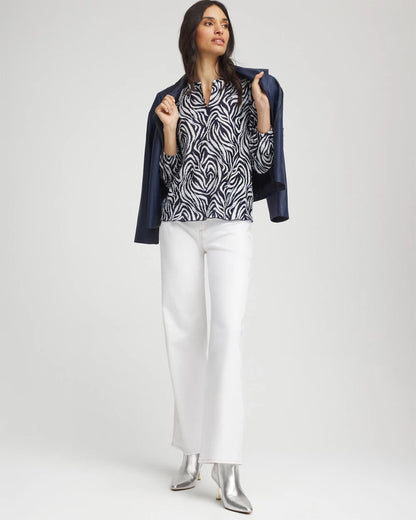 Zebra Waves Crinkle Top
