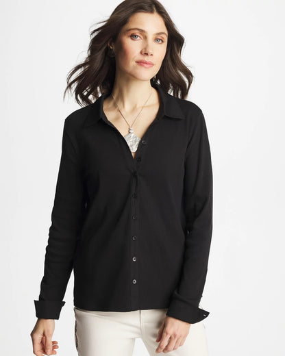 Collared Rib Mix Henley