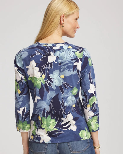 Printed 3/4 Sleeve Perfect Tee