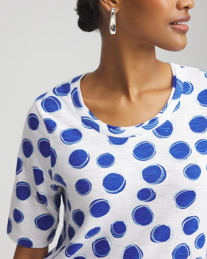 Polka-Dot Slub Short Sleeve Tee