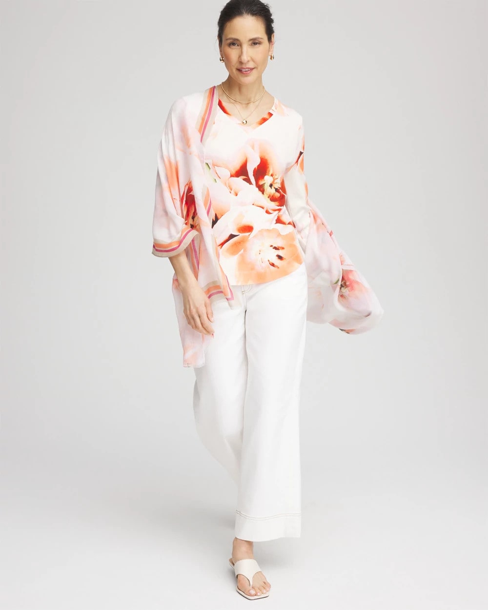 Tropical Floral 3/4 Sleeve Tee