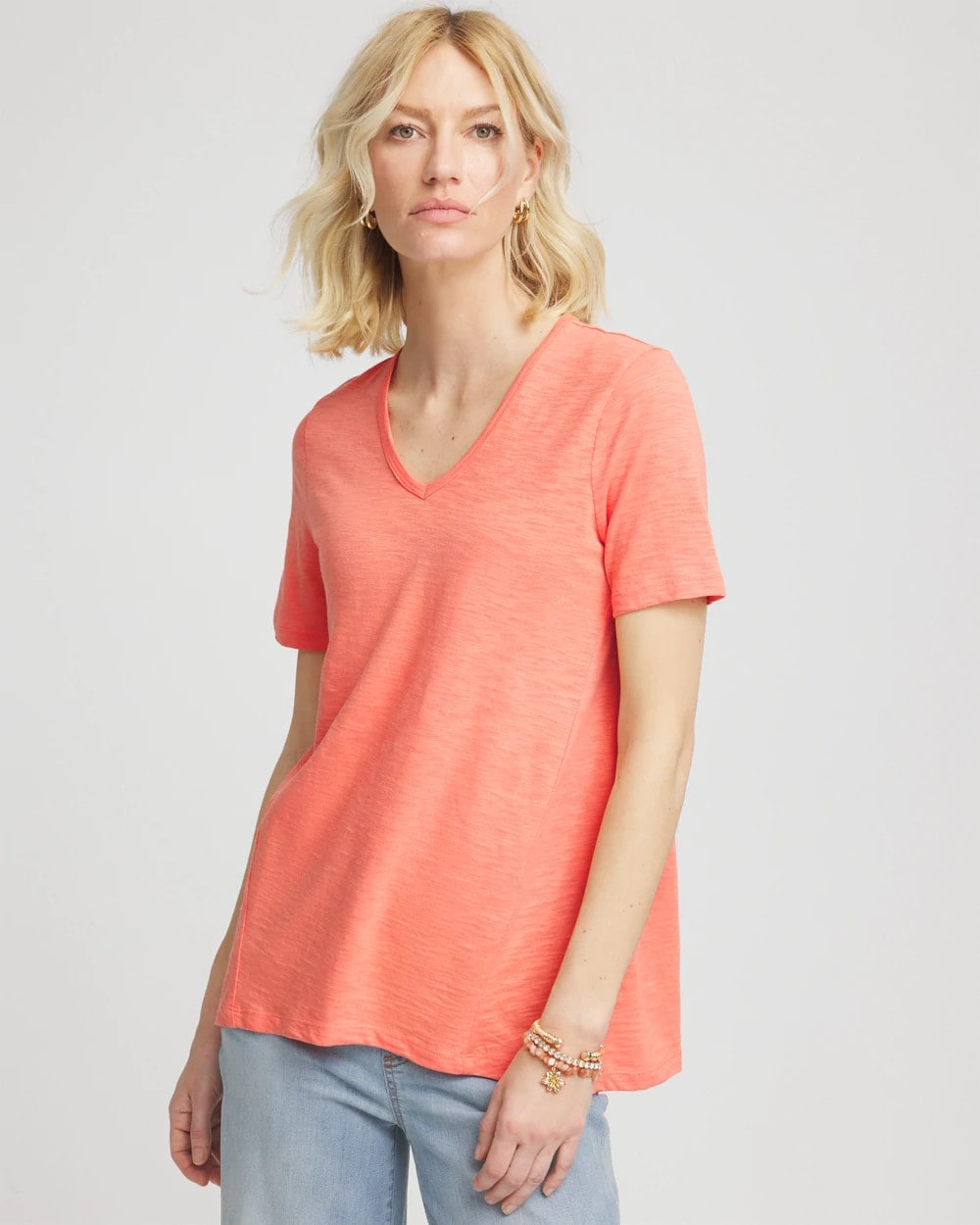 Slub V-Neck Tee